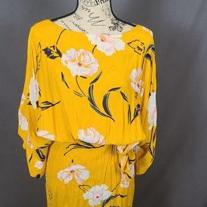 Forever 21 Yellow/Navy Floral Mini Dress